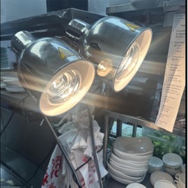 Kouwo Commercial Food Heat Lamp with Dual Bulbs Warming Food Lamp Restaurant Heat Light for Food Carving Station(Dual Food Warmer Lamp)