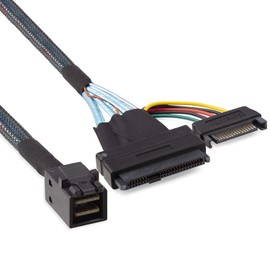 ipolex SFF-8643 Mini SAS HD to SFF-8639 U.2 Internal NVMe SSD Hot-Swap Cable, PCIe 4.0 x4 85 Ohm with 15-Pin Power, Compatible with Enterprise Servers/Storage, 1m/3.3ft