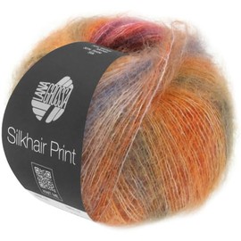 LANA GROSSA Silkhair Print, Fine Lace Yarn Made of Superkid Mohair with Silk, Hand Knitting Yarn Made of 70% Mohair (Superkid) and 30% Silk, 25 g Wool for Knitting and Crocheting, 210 m Yarn