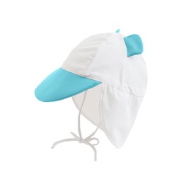 Cuddle Club Baby and Toddler Adjustable Sun Hat | UPF 50+ All-Day UV Protection for Infant's Head & Neck - Bear Blue S
