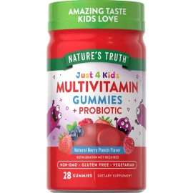 Nature´s Truth Multivitamina + Probióticos Para Niños 28 Pza Sabor Frutos Rojos