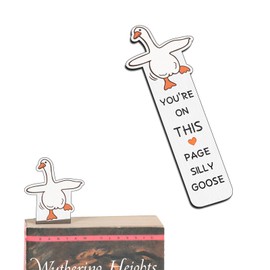 Funny Christmas Bookmark for Women Men, Cute Silly Goose Book Marks for Reading Women, Book Accessories Book Marker, Stocking Stuffers for Women, Birthday Librarians Book Lovers Bookish Gifts