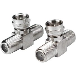 KOSTONA F-Type RG6 Coax Cable Splitter Combiner Adapter Connecter for TV Video, 2pcs