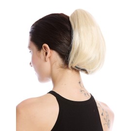 WIG ME UP - 622-V-613 hair piece braid ponytail short straight but voluminous platinum blonde 25 cm