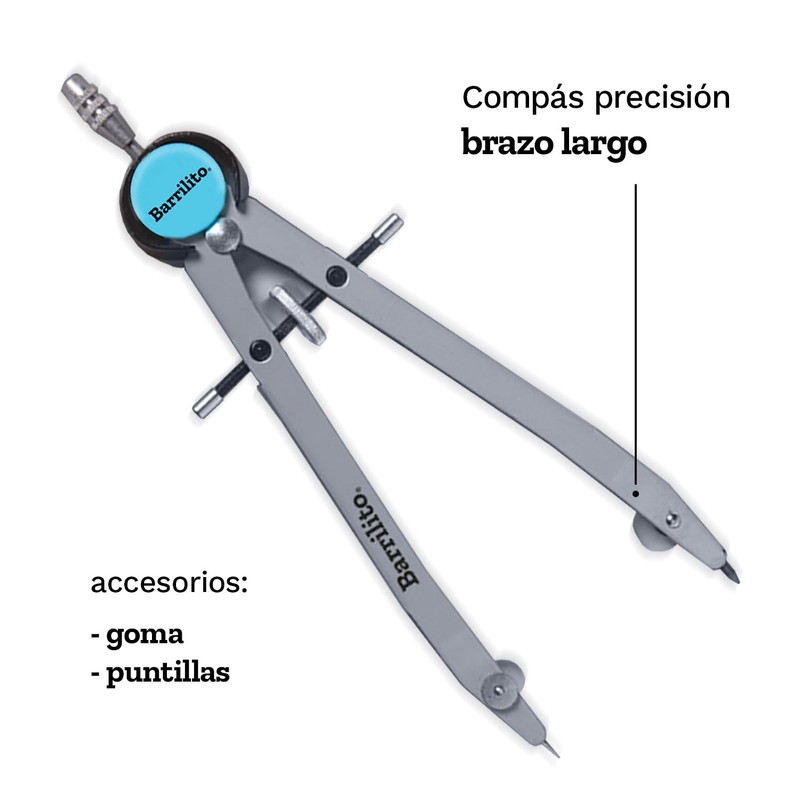 Barrilito Compás de Precisión Brazo Largo. Radio 16.5 cm. 315E