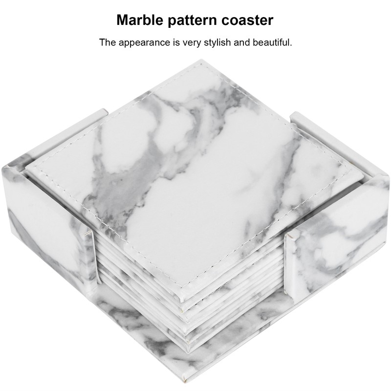 Nordic Style Cup Mat Marble Pattern Coaster Heat Insulated Waterproof