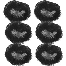 Redecilla decorativa para moño, redecillas para el cabello, 6 piezas, negro, tejido, prácticas, para mujeres en ocasiones deportivas