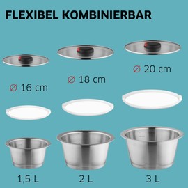 Quick Clack Pro Fresh lid diameter 24 cm, accessories, spare parts cooking accessories, lid suitable for pots / pans from Quick Clack Pro, lid for stainless steel bowl, food storage