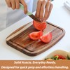 Acacia Wood Cutting Board, Reversible Small Cutting Board with Juice