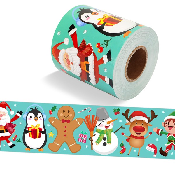 wonmon 49.2Ft Christmas Bulletin Board Border Roll, Self-Adhesive Christmas Theme