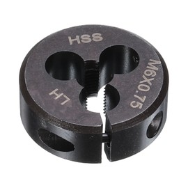 sourcing map Round Threading Die M6 x 0.75 Metric Thread 1" OD Adjustable Left Hand High-Speed Steel (HSS) Round Die Screw Thread Cutting Die for Thread Repair