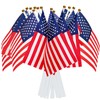 Ahfulife 15 Pcs Small American Flags on Stick, Pre-assembled Small
