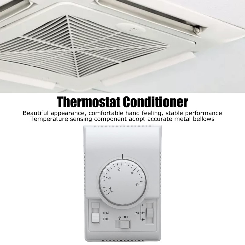 110-220V Central Air Conditioning Thermostat,Mechanical Thermostat, 2 Way Room Mechanical