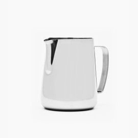 Barista Hustle Milk Pitcher – 600ml Polished Stainless Steel, Precision Spout & Handle Alignment, Internal Measurement Markings, Premium 304 Stainless Steel Milk Steaming Pitcher for Latte Art