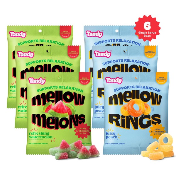 Tandy Mellow Melons & Mellow Rings L-Theanine Gummies I Relaxation