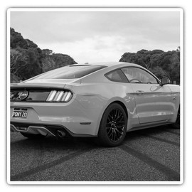 Square Stickers (Set of 2) 10cm BW - Muscle Car American Fun Decals for Laptops,Tablets,Luggage,Scrap Booking,Fridges, #41261