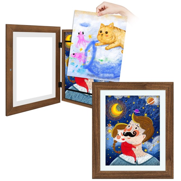 Frametory, 2 Pack Kids Art Frames 10x12.5 Changeable Front Opening Picture Display Frames - Hangs Vertical or Horizontal Decor, Display Children Art Projects, Drawings, Schoolwork