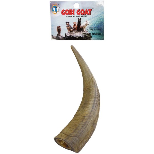 Qt Dog Medium Gobi Goat Horn Longlasting 100% Allnatural Chew