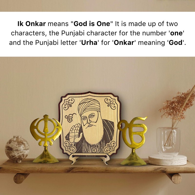 Castel Royale Sikh Religious Symbol IK ONKAR & Khanda Showpiece