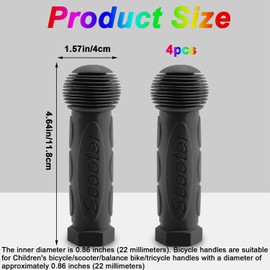 WADY 2 Pairs Bike Handlebar Grips, Kids Bike Handlebars, Soft Non-Slip Bicycle Handle Grip, Rubber Handle Cover Universal for Children's Mountain Bikes, Scooters, Balance Bikes