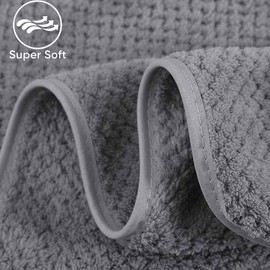 Juego de Toallas de Baño - 8 Piezas Suave y Agradable para La Piel Vellón de Coral Toalla, Secado Rápido, Super Absorbente, Lavable a Máquina, toallas baño para baño, gimnasio, hotel y hogar (Gris)