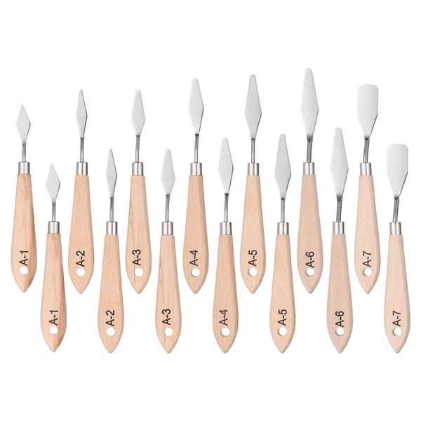 HARFINGTON 2Set Palette Knife Painting Tool 6.30-7.48" Stainless Steel Blade