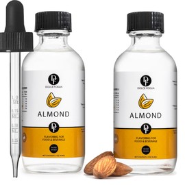Dolce Flav Almond Extract - 2 Ounce Water-Soluble Multipurpose Flavoring Ideal for Baking, Sugar Free Drinks, and Ice Cream - Perfect Kitchen Gift for Holidays, Pack of 2