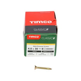 TIMCO Classic Multi-Purpose Screws - PZ - Double Countersunk - 4.0 x 30 - Gold - Box of 200