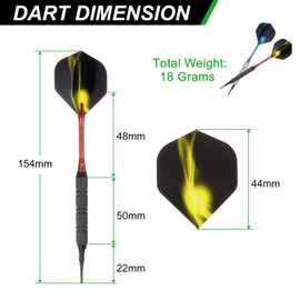PATIKIL Darts Plastic Tip Soft Tip Darts Set - 12 Pcs 18 Gram with Tip Darts 100 Extra Dart Tips 15 Dart Flights Plastic O-Rings & Wrench with Dart Case for Electronic Dartboard