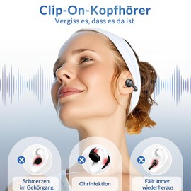 YOUHE B56S Knochenleitungs Kopfhörer Ohrclip, Open Ear Kopfhörer 5.4 Bluetooth Kopfhörer, 30 Std Spielzeit, IPX5 Wasserdicht, Pendler/Sport/Laufen (YOUHE-B56S)