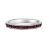Tuscany Silver Women's Sterling Silver 2 mm Red Crystal Eternity