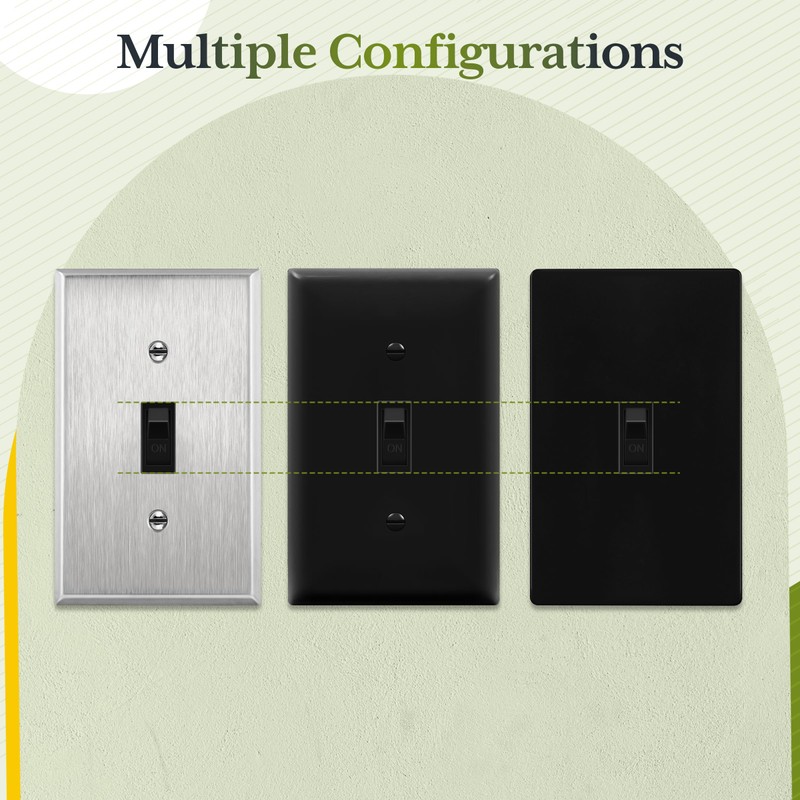 TG Toggle Light Switch with Wall Plate, Single Pole Electrical
