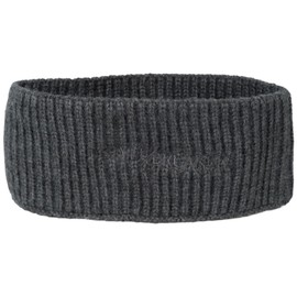 styleBREAKER 04026068 Women's Knitted Headband with Ribbed Pattern, styleBREAKER Logo Stick, Warm Winter Headband, Colour: Dark Grey Mottled