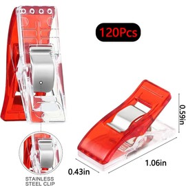 120Pcs Sewing Clips, Fabric Clips for Sewing Binding Quilting Crafting, Sewing Clips for Fabric for Quilting, Crocheting, Knitting and General Purpose, Sewing Supplies for Craft