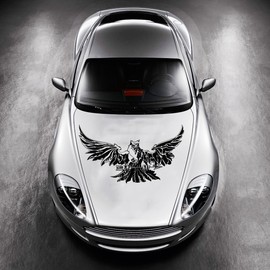 Vinyl Decals for Car Hood Animal Flaming Tribal Eagle Bird Wings Sticker Art Any Vehicle Window Graphics Mural (1429)