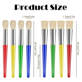 8 PCS Paint Brushes for Children, Kids Paint Brushes Round and Flat, Colorful Childrens Paint Brushes for Children Toddlers Beginners, Paint Brush Set Kids for Washable Paint Acrylic Paint