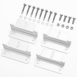 Ansxiy 4 Units Solar Panel Mounting Brackets Lightweight Aluminum Z Bracket Sets with Nuts Bolts Supporting for RV, Trailer, Boat, Off Gird Roof Installation (Silver)