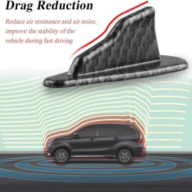 RULLINE 10pcs/Set Diffuser Shark Fin Kit Compatible with Spoiler Roof Wing Air Vortex Generator Carbon Fiber Pattern