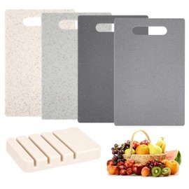 COZYFEELING 4Psc Kitchen Chopping Boards with Non-Slip Storage Base,Cutting Board Setkitchen Chopping Board,Chopping Board Plastic,Dishwasher Safe and Bpa,Freesuitable for Meat Fruit Vegetable Bread