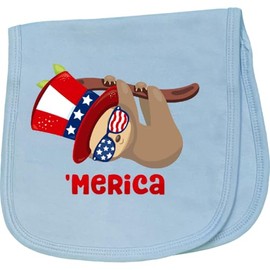 inktastic Merica Patriotic Sloth Baby Burp Cloth Light Blue 30f47