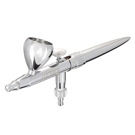 Harder & Steenbeck Aerógrafo ULTRA 2024 – Juego de pintura de doble acción de ingeniería alemana con alimentación por gravedad – Boquilla autocentrante de 0,45 mm – Taza de pintura de 5 ml – 120231