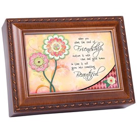 Cottage Garden The Seed of Friendship Woodgrain Traditional Music Box Plays Thats What Friends are for