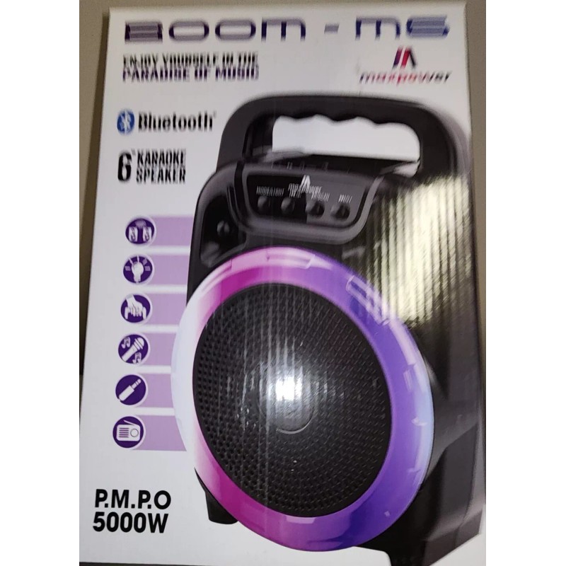 Maxpower BOOM M6 6" Portable Karaoke speaker with LED lights