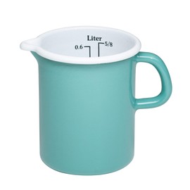 Riess, 0337-110 Kitchen Bowl Diameter 18 cm Natural Green Medium Green Enamel Volume 0.5 Litres Made in Austria LBH: 14.6 x 10.4 x 12.1 cm 0.333 kg Lid Compatible with Induction Cookers