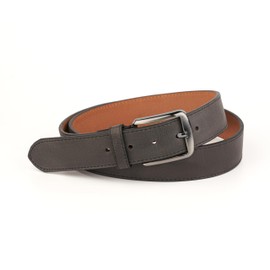 Awesometik Everyday Casual Jean Belts. 100% European Full Grain Real Leather, Classic Mens Belts Leather (Charcoal Black, 38 inch)