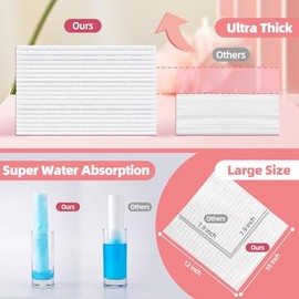 ICOTLE- Toalla facial grande: incluye 50 toallas faciales desechables en 1 paquete; cada toalla mide 10 x 12 pulgadas; el tamaño grande absorbe eficazmente la humedad, dejando su rostro fresco y seco