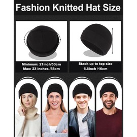 SUNYIWJIE 4 Pack Fisherman Beanies for Men, Short Knit Watch Cap Cuffed Trawler Hats(4pcs-Black)