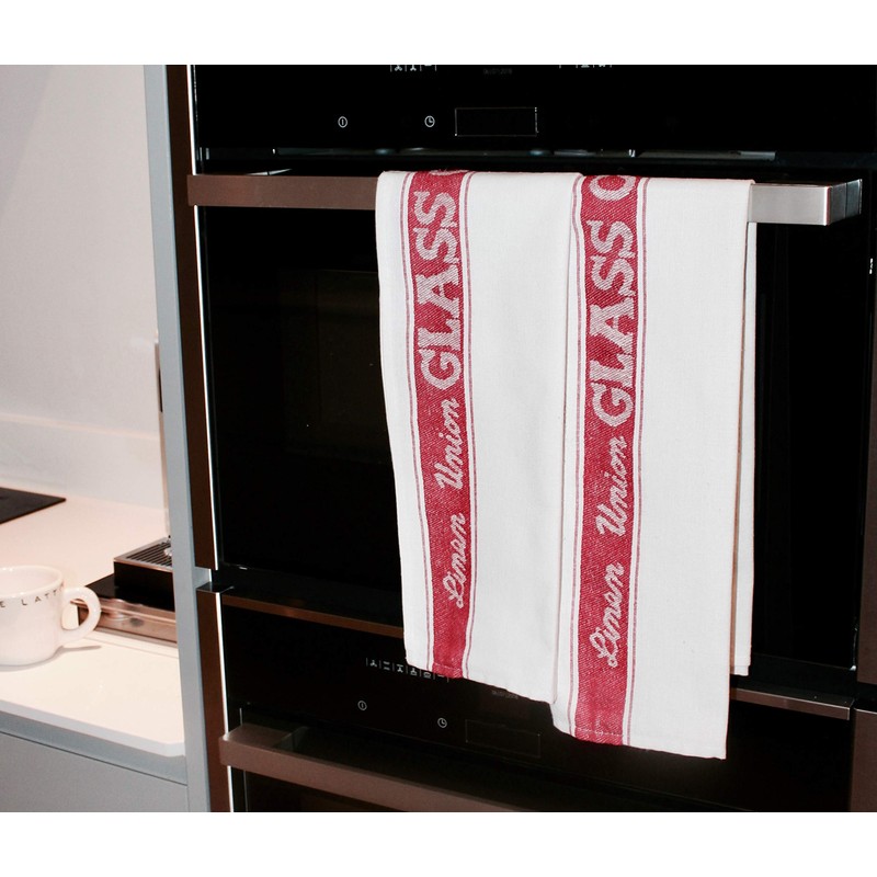 Red Linen Union Glass Cloth Pack of 4 (4 x