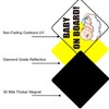 Baby on Board Magnets for Car - Bright Yellow Funny