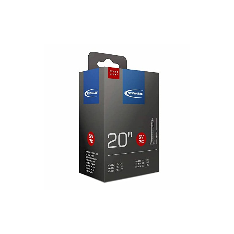 Schwalbe SV7C Extra Light Bicycle Inner Tube 40/60-406 EK 40